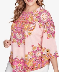 Ruby Rd. Plus Floral Medallion Tunic Top