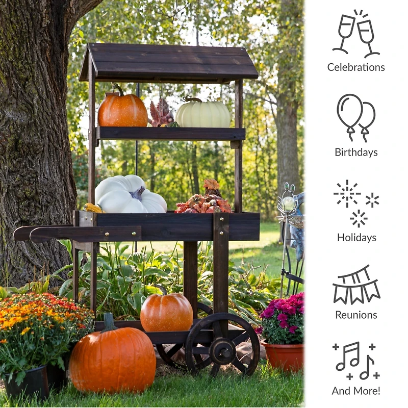 Country Market Flower Cart Display Stand - 49.25” H