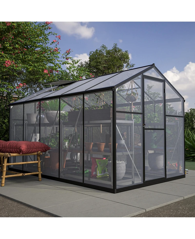 Streamdale 6x10 Polycarbonate Greenhouse Kit with Aluminum Frame and Adjustable Roof Vent