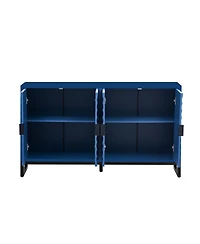 Streamdale Rubberwood Veneer Sideboard Cabinet with Adjustable Shelves