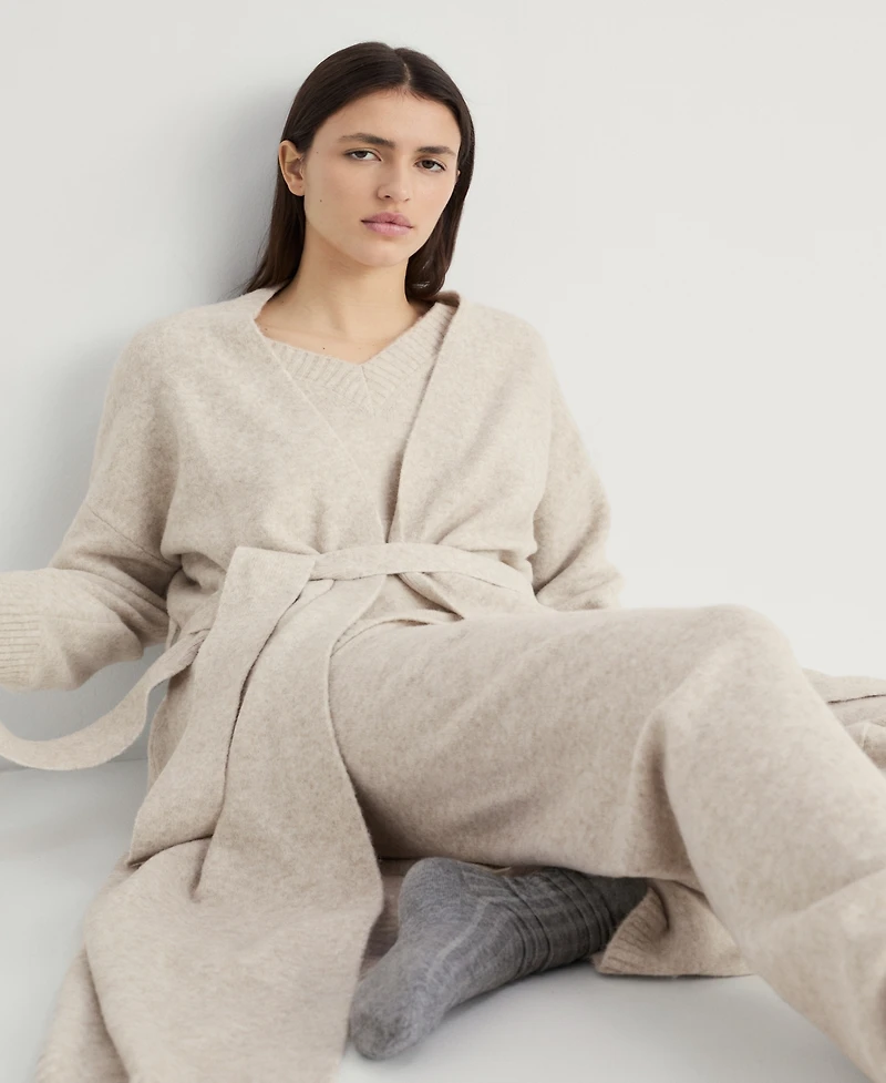 Mango Women's Long Knitted Cardigan Sweater