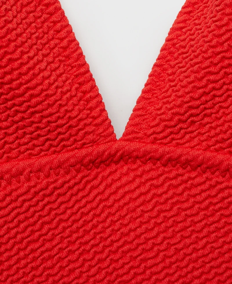Mango Women's Ribbed V-Neck Swimsuit