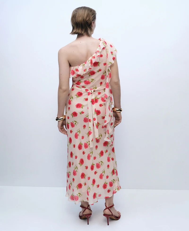Mango Women's Floral Ruffled Dress