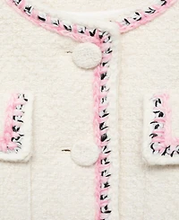 Mango Women's Contrasting Trims Tweed Jacket