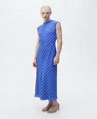 Mango Women's Combined Striped Flared Dress