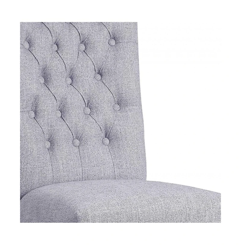 Set of Two Tufted Upholstered Side Chairs for Dining Room or Breakfast Table