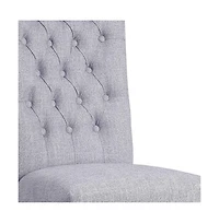 Set of Two Tufted Upholstered Side Chairs for Dining Room or Breakfast Table