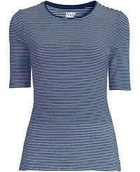 Lands' End Women's Lightweight Jersey Skimming Elbow Sleeve Crew Neck T-shirt