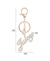 Juicy Couture Crystal Pave "Juicy" Script Keychain, Gold-Tone Bling Charm