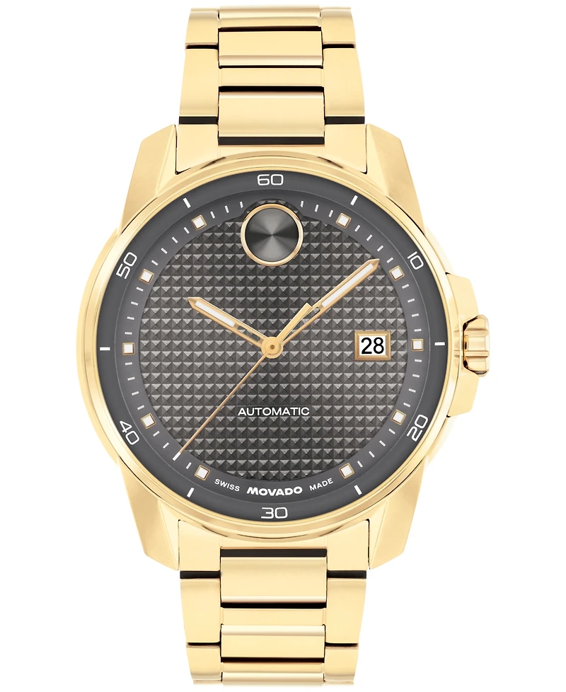 Movado Men's Bold Verso Swiss Automatic Ionic Plated Light Gold Steel Watch, 41mm