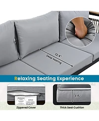 Mondawe 4 Pieces Outdoor Sectional Sofa Set 5-person Patio Seating Group