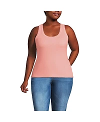 Lands' End Plus Drapey Rib Fitted Tank Top