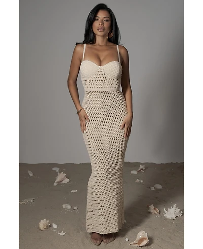 Jluxlabel Women's Deep Sea Crochet Maxi Dress