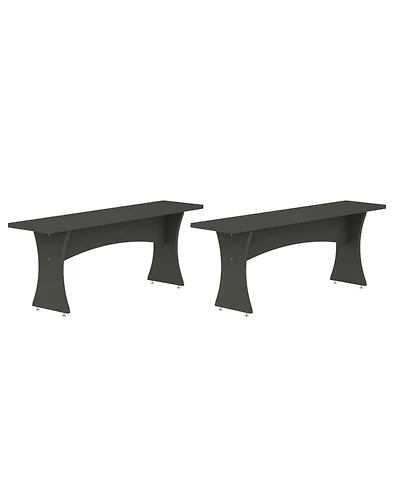 Manhattan Comfort Coney 2-Pc. 53.14" Mid-Century Modern Dining Bench Set