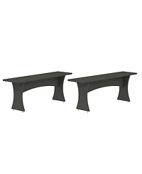 Manhattan Comfort Coney 2-Pc. 53.14" Mid-Century Modern Dining Bench Set