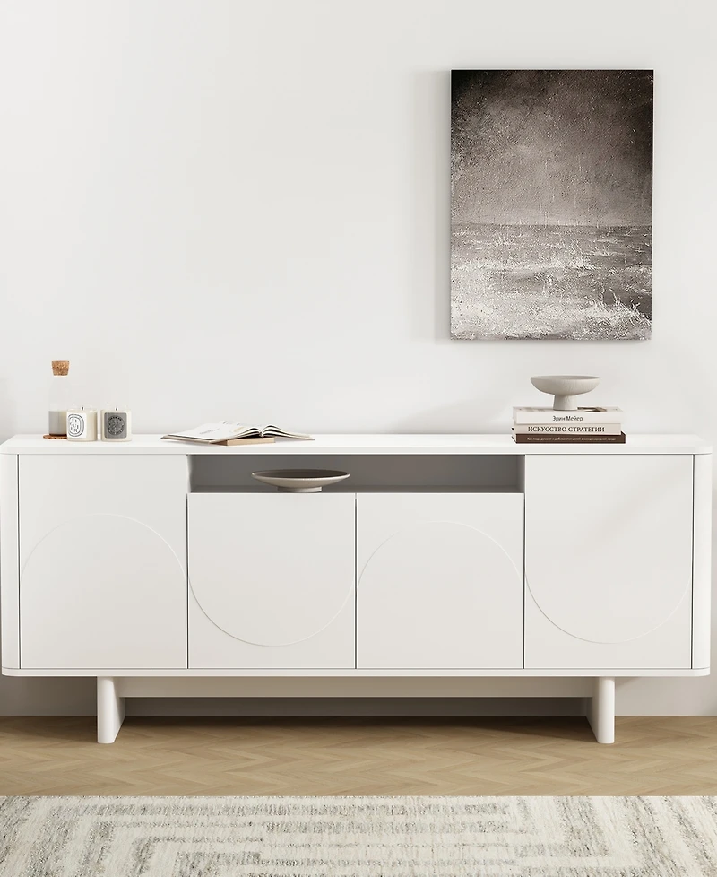 Manhattan Comfort Ella 70.9" Modern 9-Shelf Sideboard