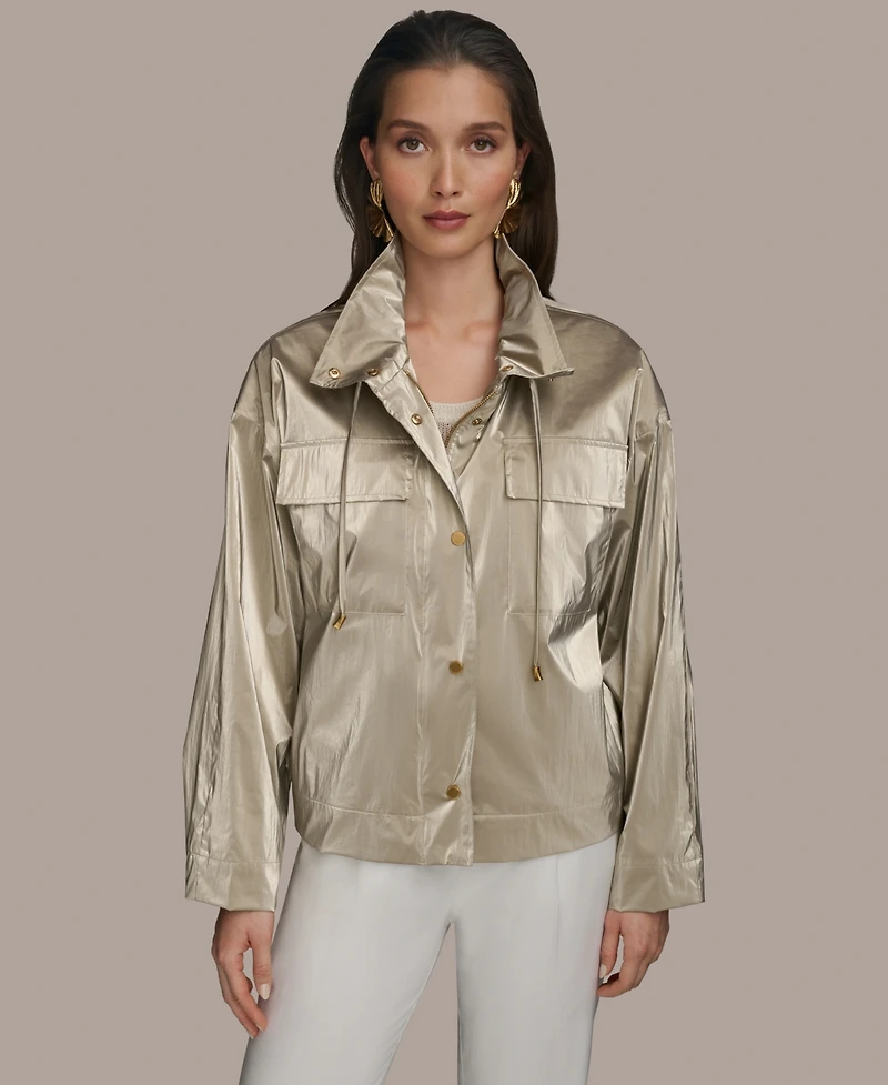 Donna Karan New York Women's Metallic Zip-Front Jacket
