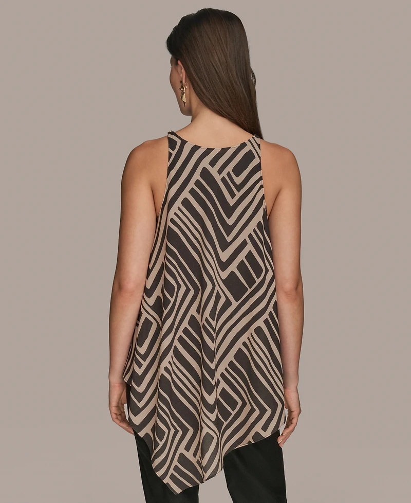 Donna Karan New York Women's Printed Sleeveless Blouse