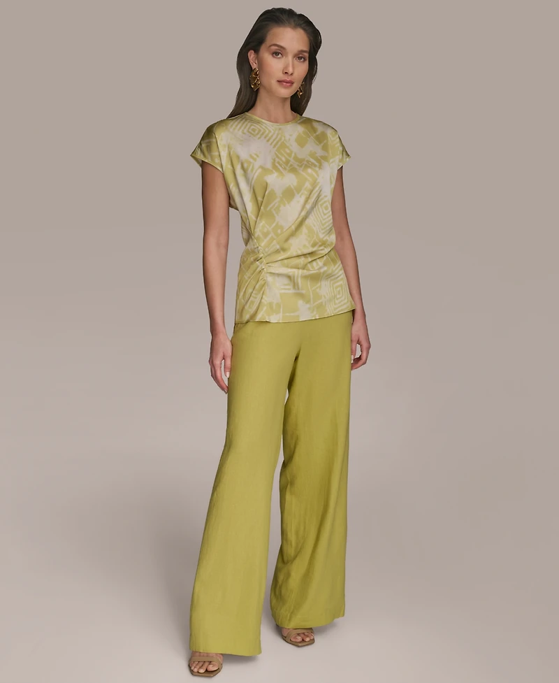 Donna Karan New York Women's Cap-Sleeve Printed Top