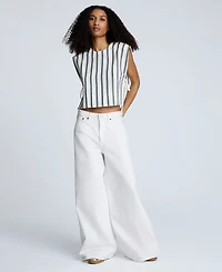 Kenneth Cole Women's High-Rise Wide-Leg Jeans