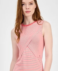 Tommy Hilfiger Women's Striped Crossover Midi Dress