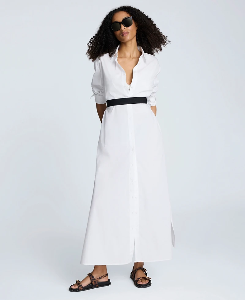 Kenneth Cole Women's Long-Sleeve Maxi Shirtdress