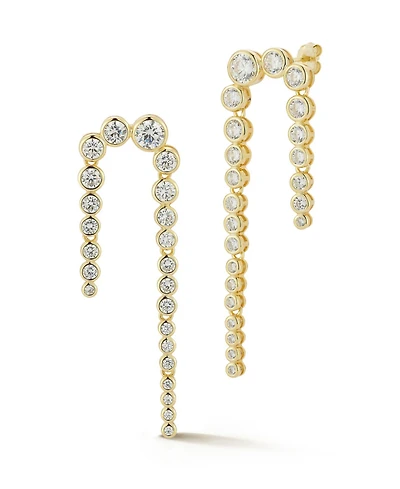 Rachel Zoe 14K Gold Plated Sterling Silver Graduating Tennis Drop Earrings