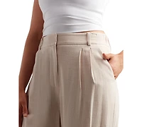 Bcx Juniors' Pleat-Front Mid-Rise Wide-Leg Pants