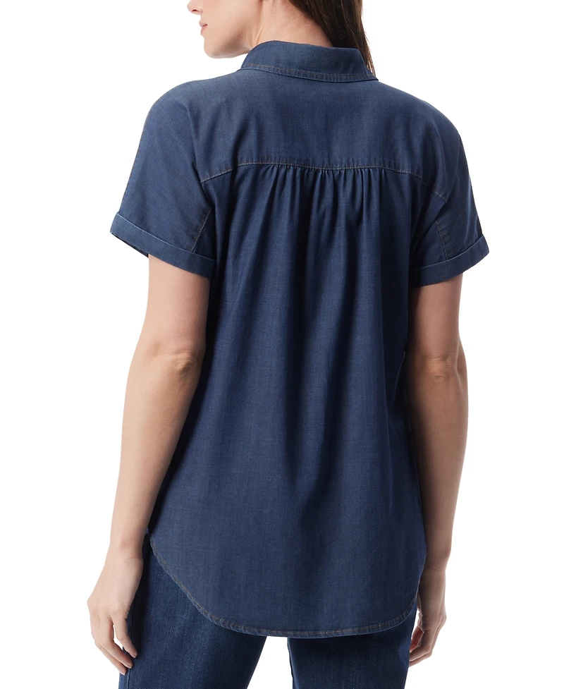 Gloria Vanderbilt Petite Daisy Short-Sleeve Shirt