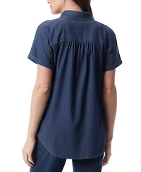 Gloria Vanderbilt Petite Daisy Short-Sleeve Shirt