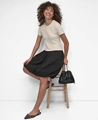 Dkny Women's Mixed Media Bubble Dress