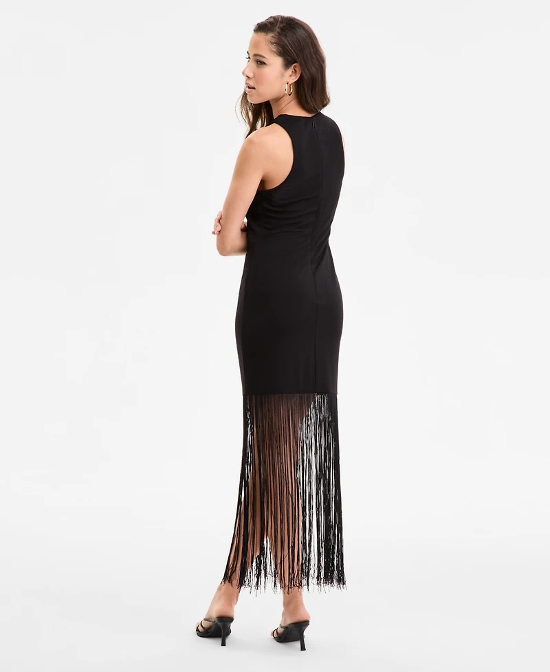 Bar Iii Women's Sleeveless Fringe-Hem Dress, Exclusively at Macy's
