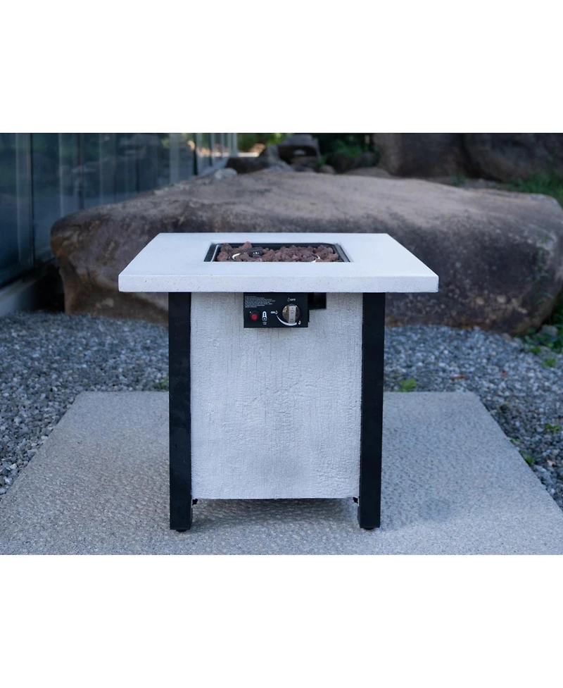 Streamdale 25" Outdoor Propane Fire Pit Table 50,000 Btu with Charcoal Grain Design
