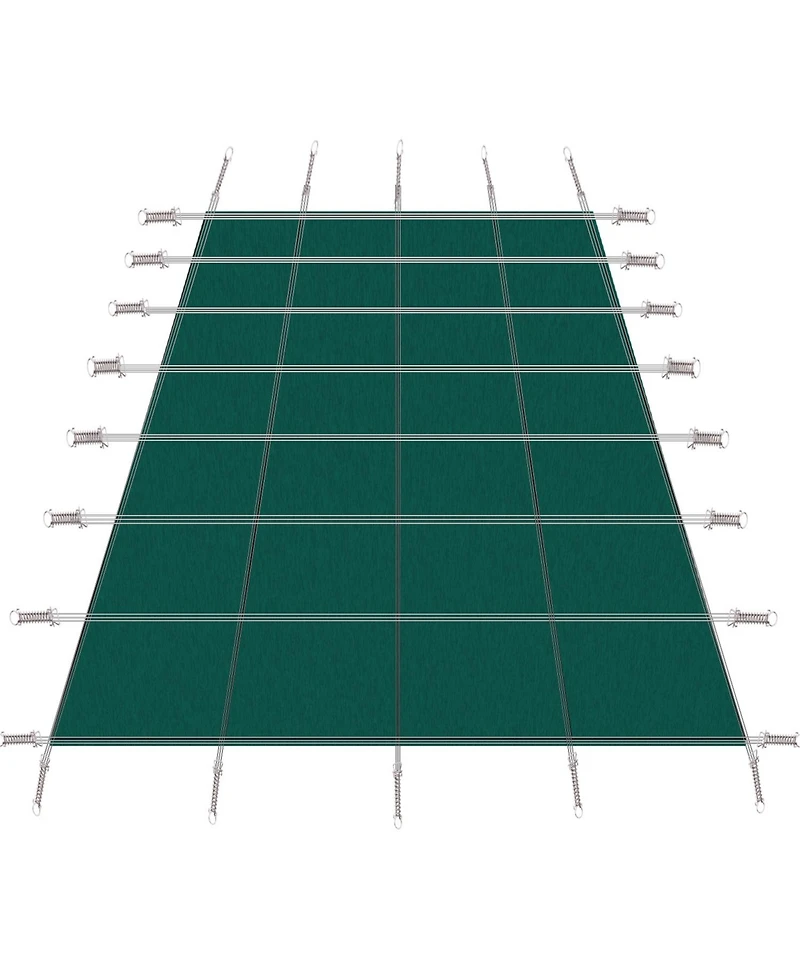 Inground Safety Pool Cover, 18x36ft, Solid, Triple Stitched, Hardware Included