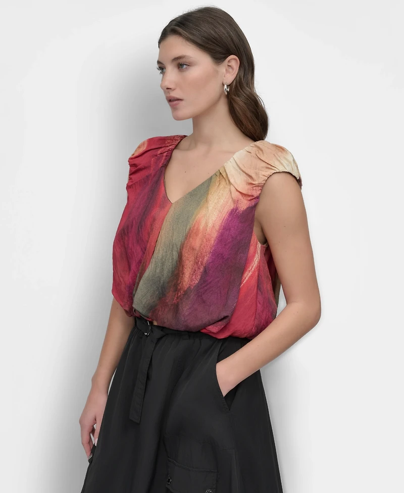 Dkny Women's Rumpled Abstract-Print Blouse