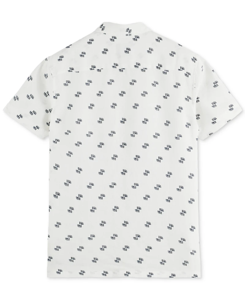 Scotch & Soda Men's Printed Short Sleeve Linen Button-Front Shirt