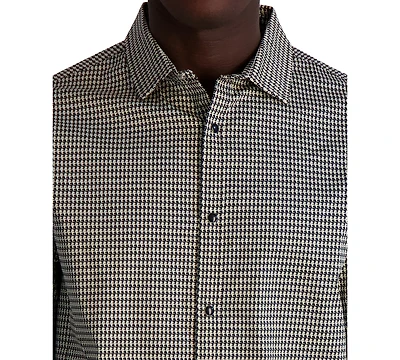 Karl Lagerfeld Paris Men's Woven Houndstooth Shirt