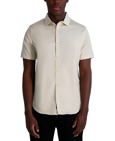 Karl Lagerfeld Paris Men's Woven Houndstooth Shirt