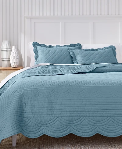 Charter Club Bailey Scallop Denim 3-Pc. Quilt Set, Full/Queen, Macy's Exclusive