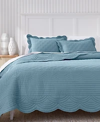 Charter Club Bailey Scallop Denim 3-Pc. Quilt Set, Full/Queen, Macy's Exclusive