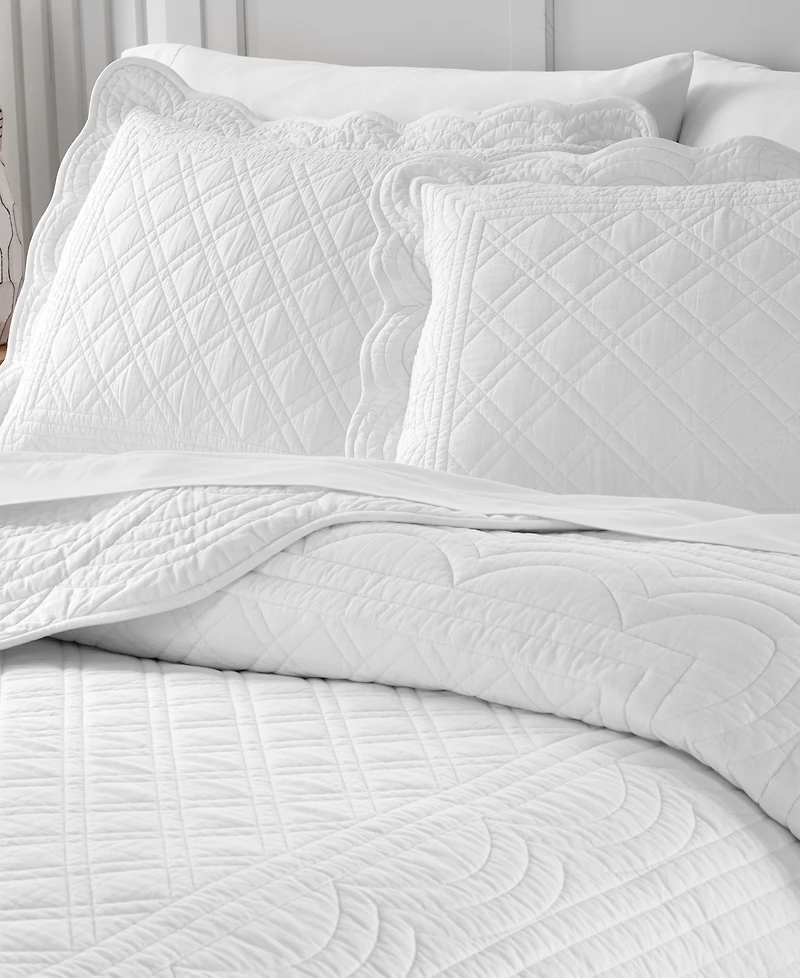 Charter Club Bailey Scallop 3-Pc. Quilt Set, King, Exclusively at Macy's