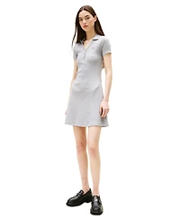 Tommy Jeans Women's Fit & Flare Ribbed Polo Dress