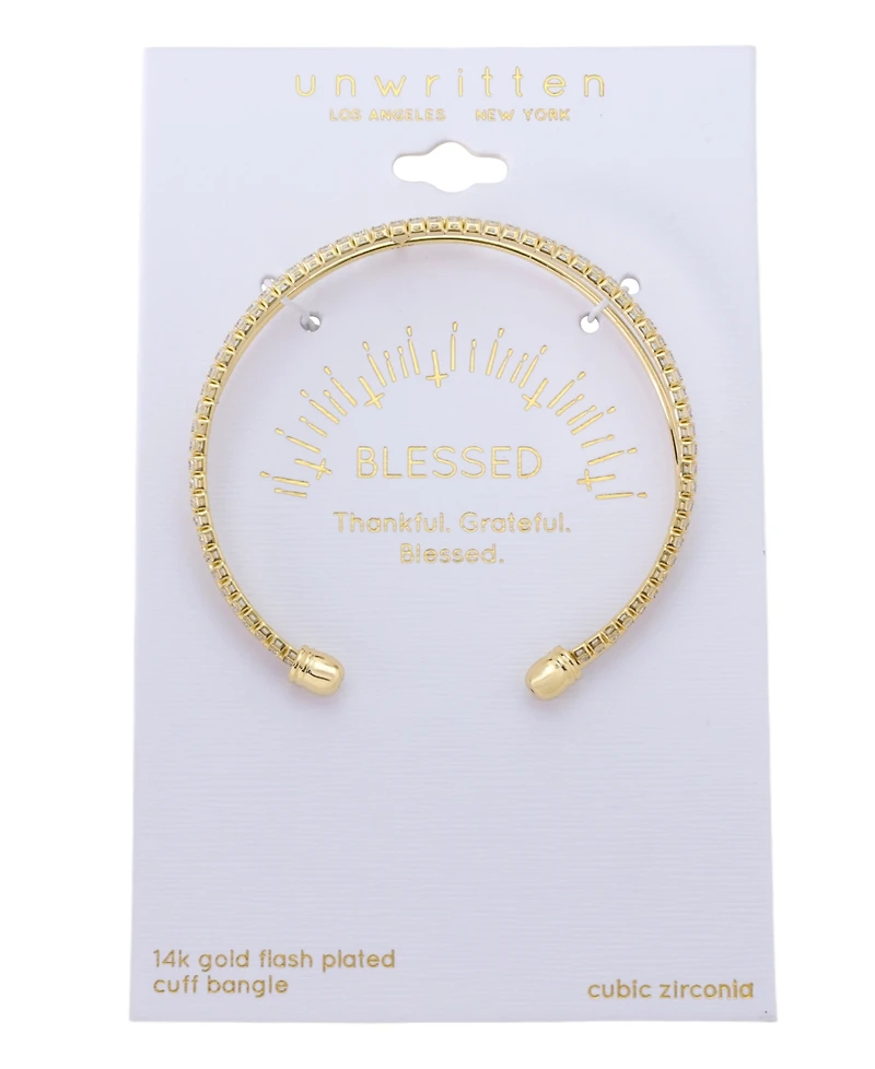 Unwritten Cubic Zirconia Cross Cuff Bracelet
