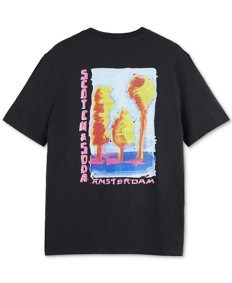 Scotch & Soda Men's Short Sleeve Double Graphic Crewneck T-Shirt