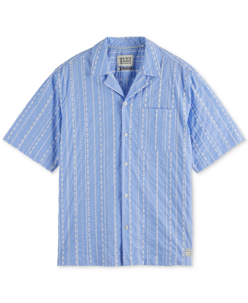 Scotch & Soda Men's Relaxed-Fit Stripe Short-Sleeve Shirt