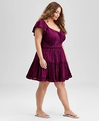 And Now This Trendy Plus Cotton Burnout Fit & Flare Dress, Exclusively at Macy's