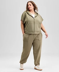 And Now This Trendy Plus Size Cap-Sleeve Scuba-Knit Hoodie, Exclusively at Macy's