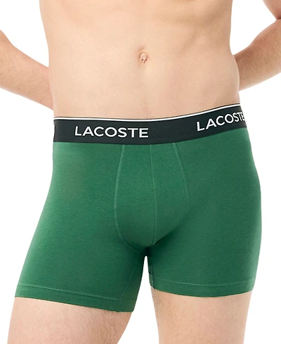 Lacoste Men's 3-Pack. Regular-Fit Logo Waistband 5" Boxer Briefs