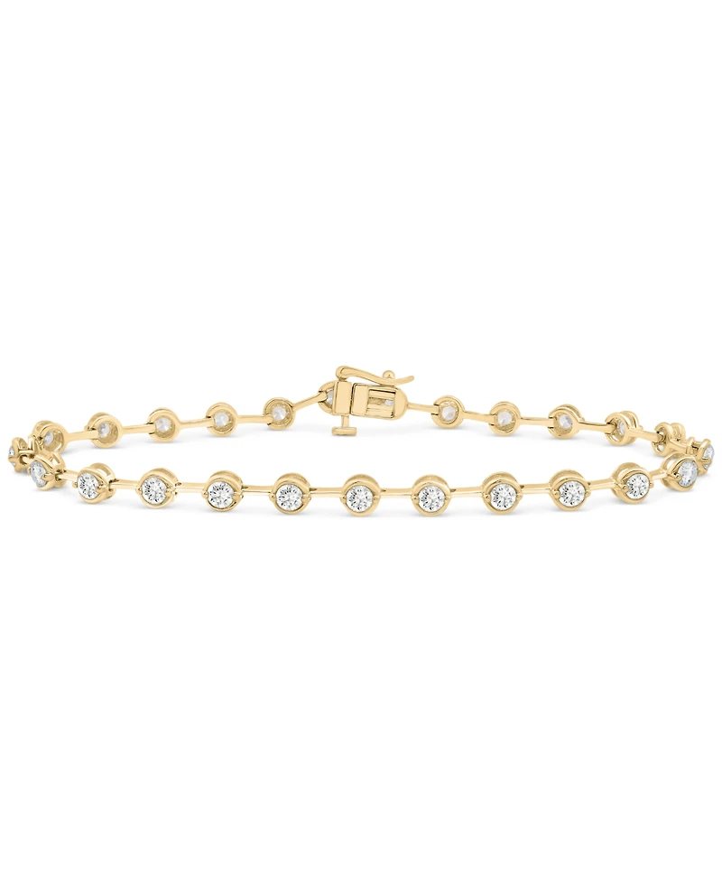 Diamond Bezel Link Bracelet (2 ct. t.w.) in 10k Gold, Exclusively at Macy's