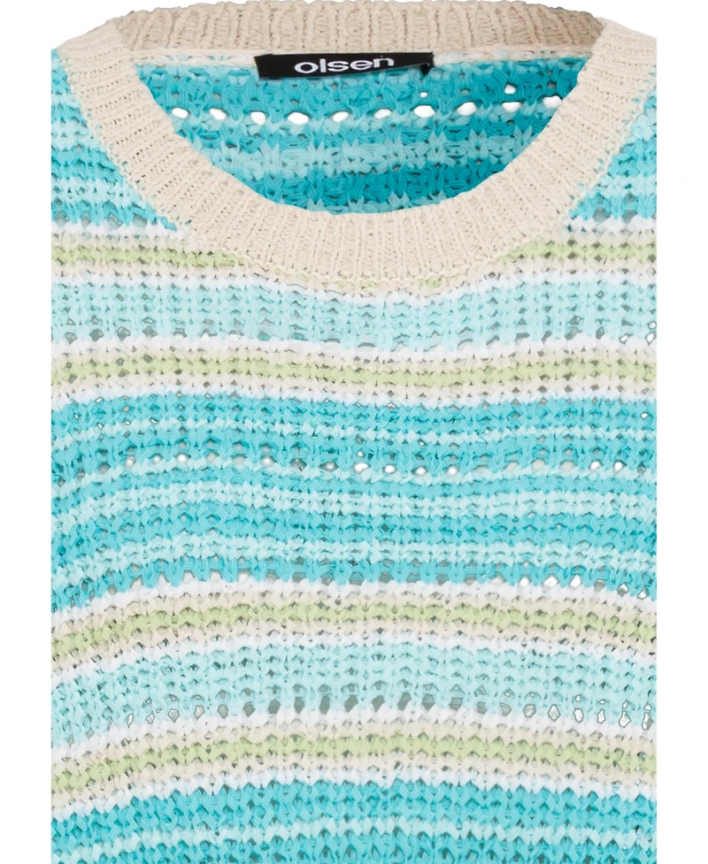 Olsen Women's Striped Dolman Tape Yarn Sweater
